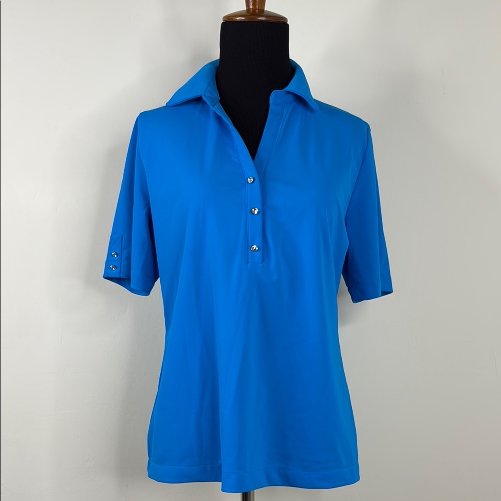 JUN Performance Golf Blue Women's Polo Shirt L